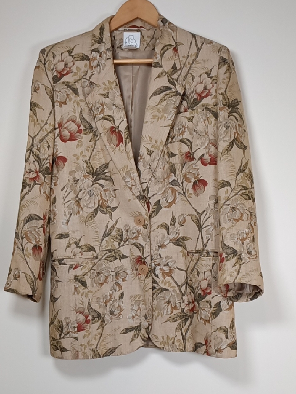 Gantos Vintage Romantic Floral Rayon/Linen Blazer Jacket